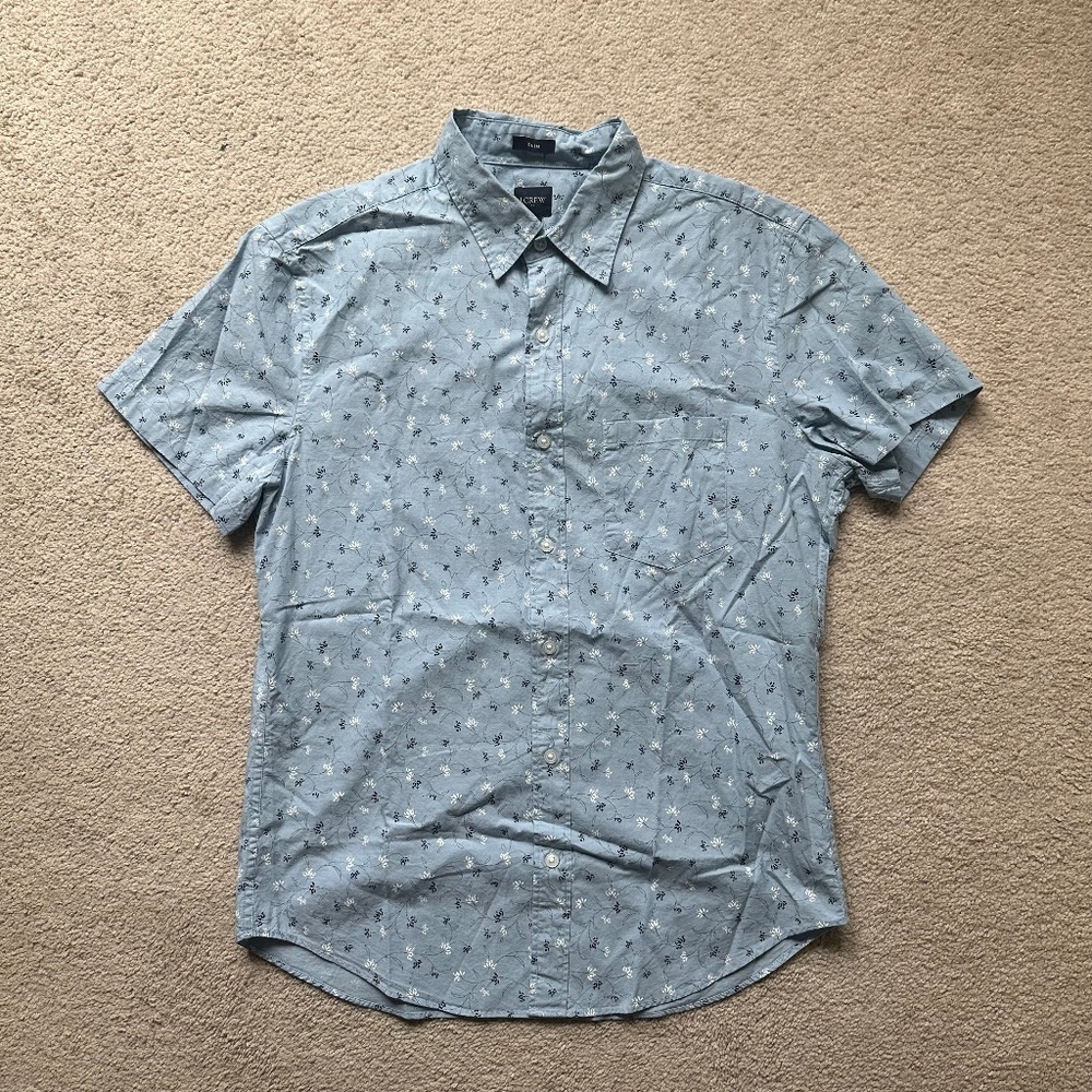 NWT M J.Crew Short Sleeve Button Down